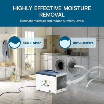 ARGENDON Dehumidifier for Crawlspace Basement, Commercial Dehumidifier with Drain Hose 70 PPD, Compact, Ideal for Water Damage Storage Up to 1000 Sq Ft, 5-Year Limited Warranty