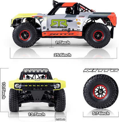 FMS 1/7 Ford Bronco RTR EB Fast RC Truck – Licensed by Ford &amp RTR Vehicles 80km/h Short Course Truck 4WD Brushless RC Car CNC Metal Parts Off-Road Rock Crawler 4x4 for Adults (2025 paint schem