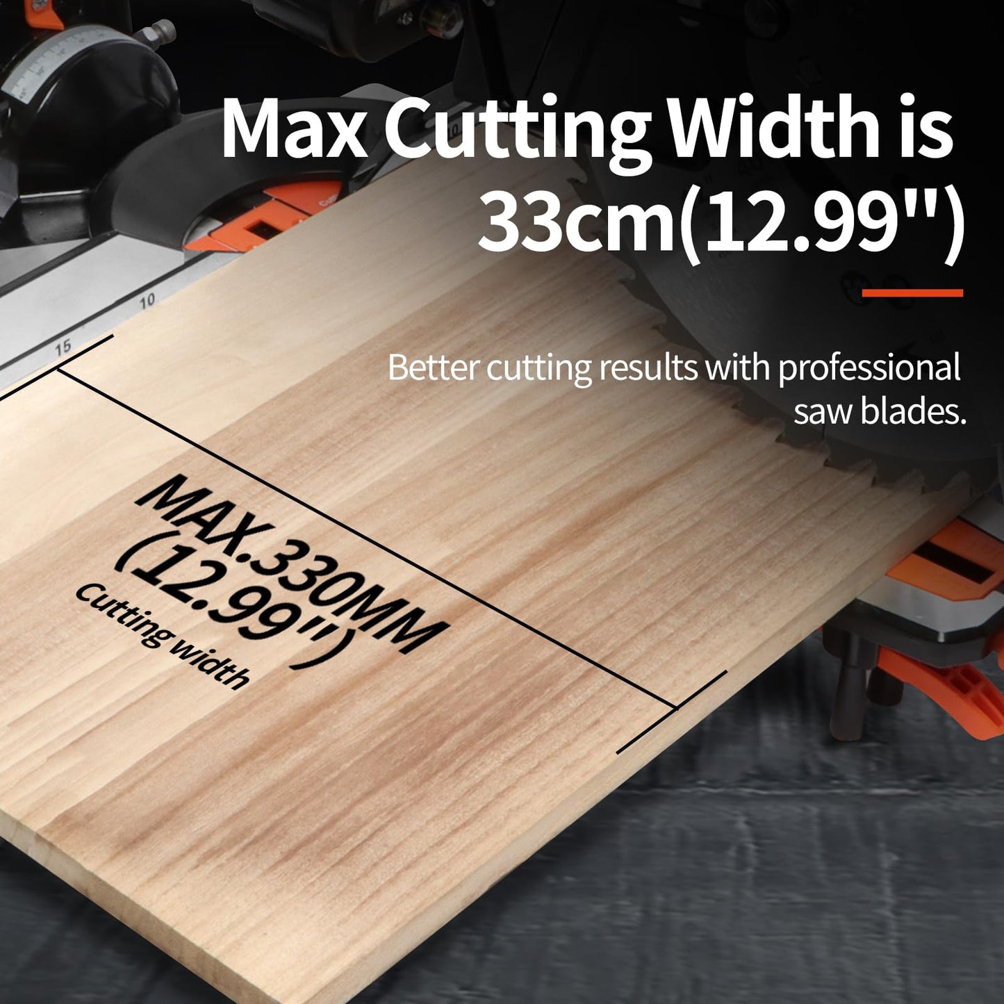 TOYAKI 12-Inch Sliding Compound Dual-Bevel Miter Saw With Laser Guide, LED Light,Extension Table, 15-Amp, 4.13x12.99inch Cutting Capacity, With 40T And 120T TCT Miter Saw Blades