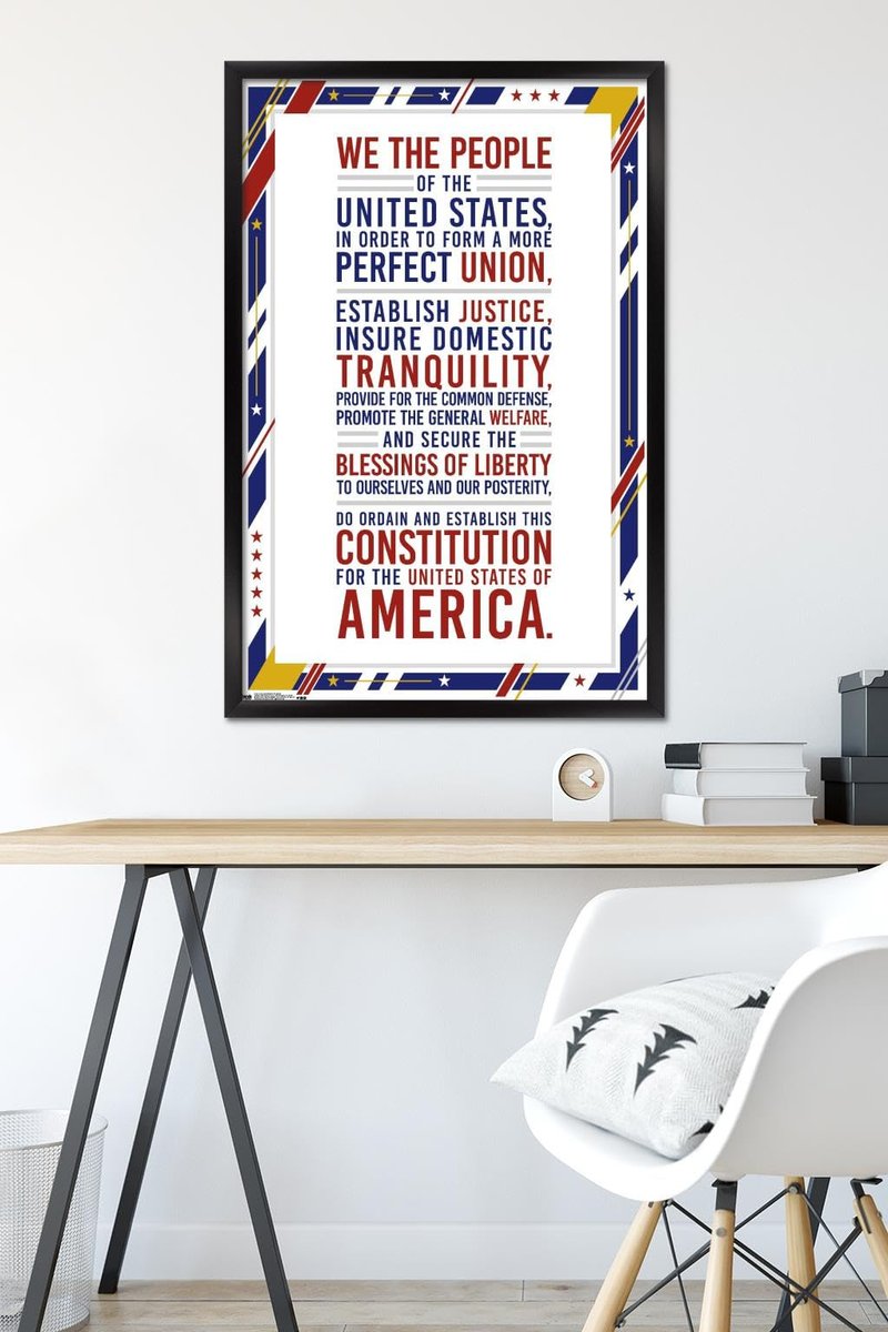 Trends International The United States Of America - Constitution Preamble Wall Poster, 22.375" x 34", Black Framed Version