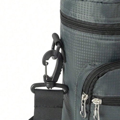 DINYAO Water Carrier Bag, 50oz/67oz Bottle Pouch Holder, Adjustable Shoulder Hand Strap 2 Pocket Sling Neoprene Sleeve Sports Water Bottle Accessories for Hiking Travelling Camping (Blue, 50oz)
