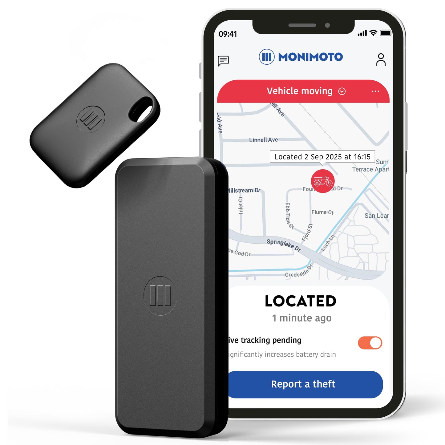Monimoto 9 US Version Anti-Theft GPS Tracker for Vehicles - Wireless Alarm, Waterproof and Dustproof Build, Phone Call Alerts and DIY Installation - Smart Motorcycle GPS Tracker, Boats, ATVs