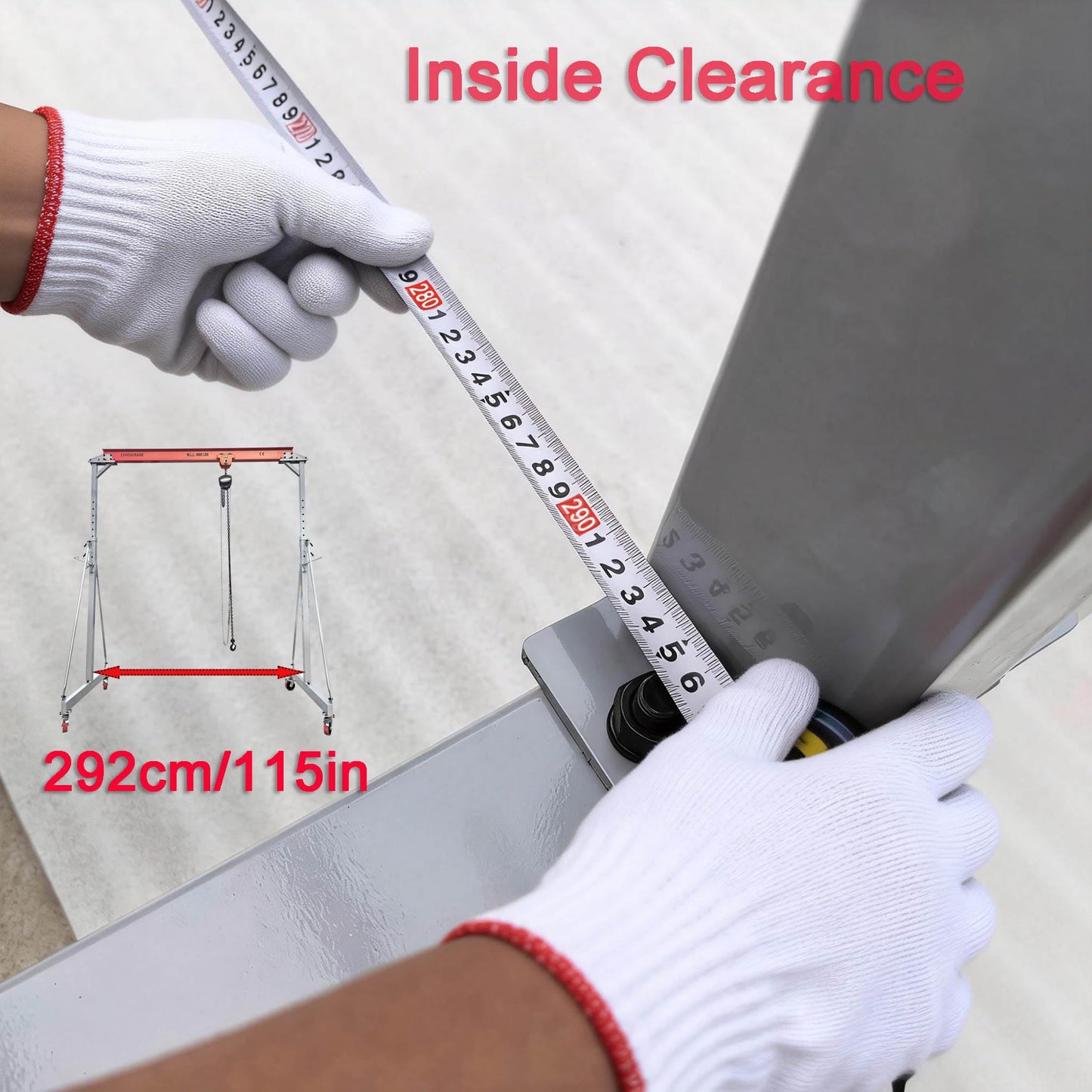 Width 10.5 FT Adjustable Gantry Crane 4000 LB Capacity, Height Adjustable Gantry 9.85 FT ~ 10FT ~ 12 FT~12.5 FT~13.90 FT, Portable Gantry Hoist 2T, Garage Crane with Hoist and Rigging Kit (10.5 FT)