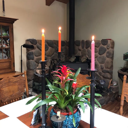 Set of 14 9 Inch Beeswax Taper Candles - Smokeless Unscented Long Burning Dripless Candles for Wedding, Home Decor, Dinner Party, and Holiday Gifting