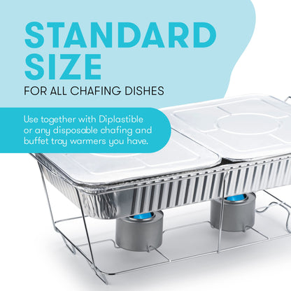 Food Warmer Gel Cans for Chafing Dish (Set of 6 Gel Warming Cans) - Food Warmers for Parties, Buffet Trays, Catering Dishes - Disposable Chafing Burners to Keep Food Warm - Best Food Heaters