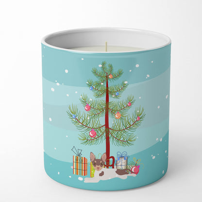 Caroline's Treasures CK3511CDL Toy Fox Terrier Christmas Tree 10 oz Decorative Soy Candle Nature Soy Wax Essential Oil Home Decor Ideal for Bedroom Kitchen Bath Office Gift, 10 oz