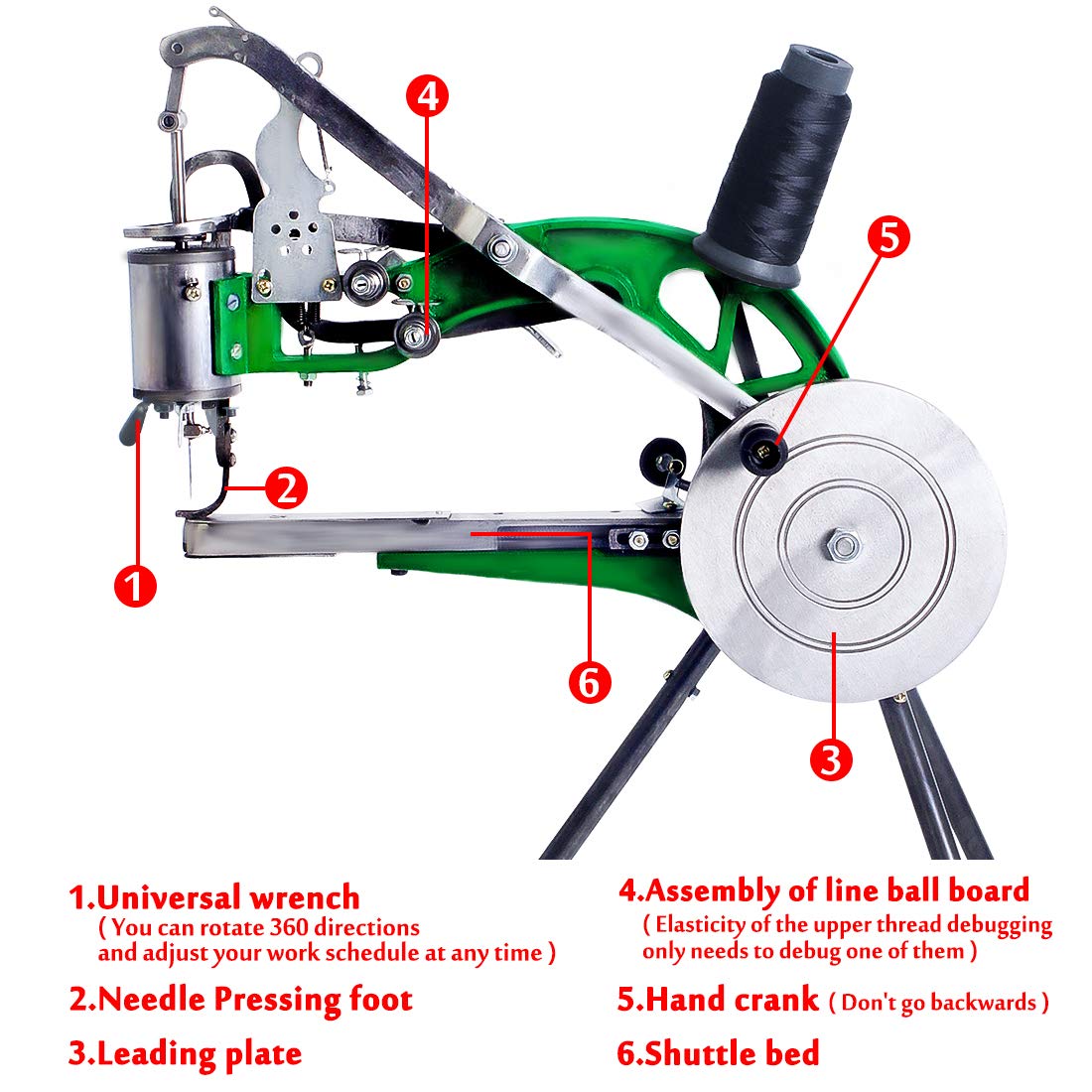 DODOQ Manual Leather Sewing Machine Hand Shoe Cobbler Stitching Repair Mending Machine Patcher Dual Cotton Nylon Line Sewing Machine