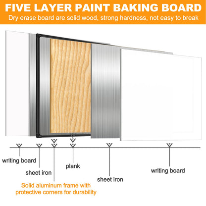 Large Magnetic Rolling Whiteboard on Wheels, 96 x 48 Inches, Double-Sided Mobile White Board with Stand, 8' x 4' Dry Erase Board with Stand for Office, School, Home, 3 Eraser, 6 Markers, 24 Magnets