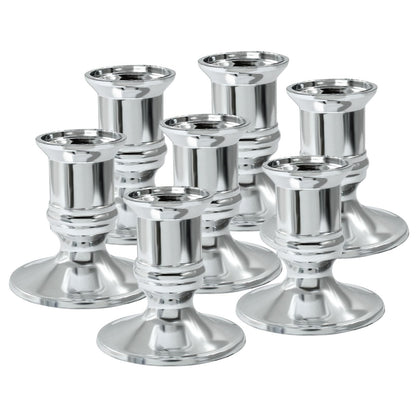 Hordion 24Pcs Taper Candle Holder Silver Plastic Candlestick Holders Decorative Table Centerpiece for Wedding Candlelight Dinner Bridal Showers Party Decor