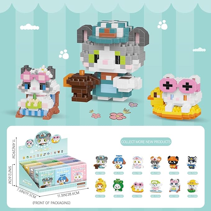 Cat and Dog Micro Mini Building Block Sets Birthday Gift for Kids Animals Buildling Model Kits Mini Bricks Cat and Dog Series Toys for Kids