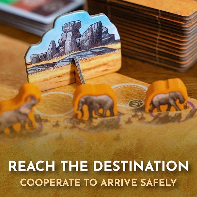 Tembo: Survival On The Savanna Board Game Guide Your Elephant Herd Across Dangerous Terrain A Cooperative Strategic Game for Families and Adults Solo Campaign Included 1-4 Players Ages 10+