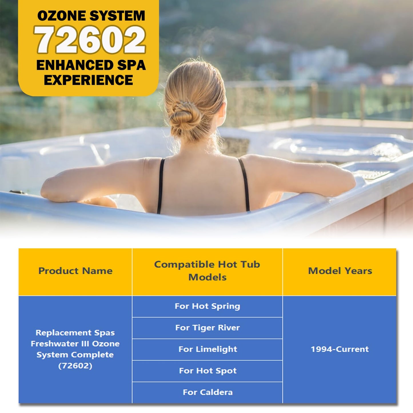 High-Performance Replacement Spa Ozone System -72602 Replacement for Hot Spring Spas Freshwater III Ozone System Complete Kit-Compatible with Hot Spring/Tiger River/Limelight Models (1994-Current)