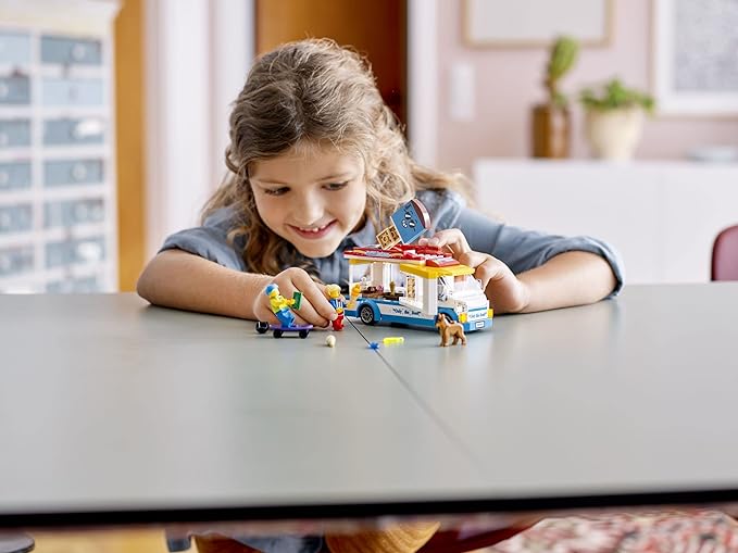 LEGO City Ice Cream Truck Van 60253 Building Toy Set - Featuring Skater Minifigures Skateboard and Dog Figure Fun Gift Idea for Boys Girls and Kids Ages 5+