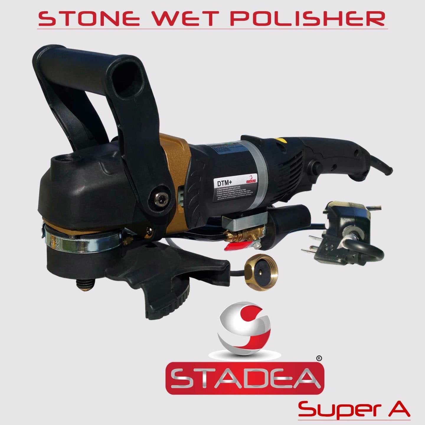 Stadea SWP108K Wet Stone Grinder Granite Wet Polisher - 5" Variable Speed Wet Polisher Grinder Kit with Diamond Granite Polishing Pads