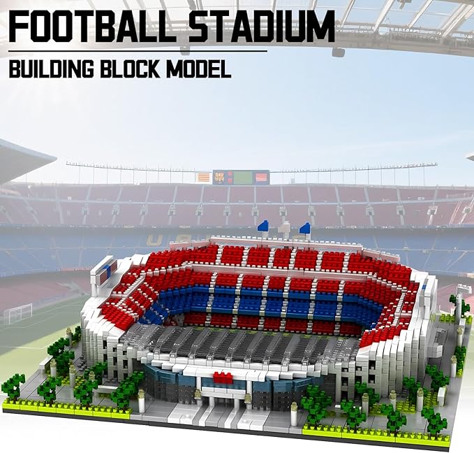 Barcelona Style Soccer Stadium Micro Mini Building Blocks Sets Soccer Stadium Model Toys for Adults and Kids 3500+PCS