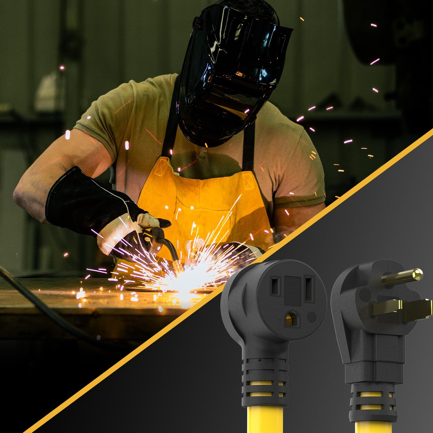 TOOLIOM 6AWG 40FT Welder Extension Cord for Welding Machines with ETL Approved. 6-50P to 6-50R Power Extension Cord