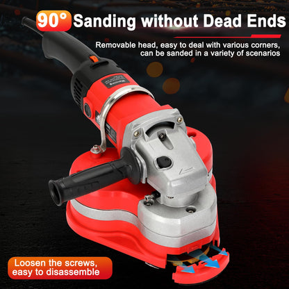 Electric Diamond Polisher Machine with Telescopic Rod，3800W Concrete Grinder Machine with 6-Speed Control & Dust Collection Cover, Floor Grinder for Grinding Concrete Deck Marble Granite