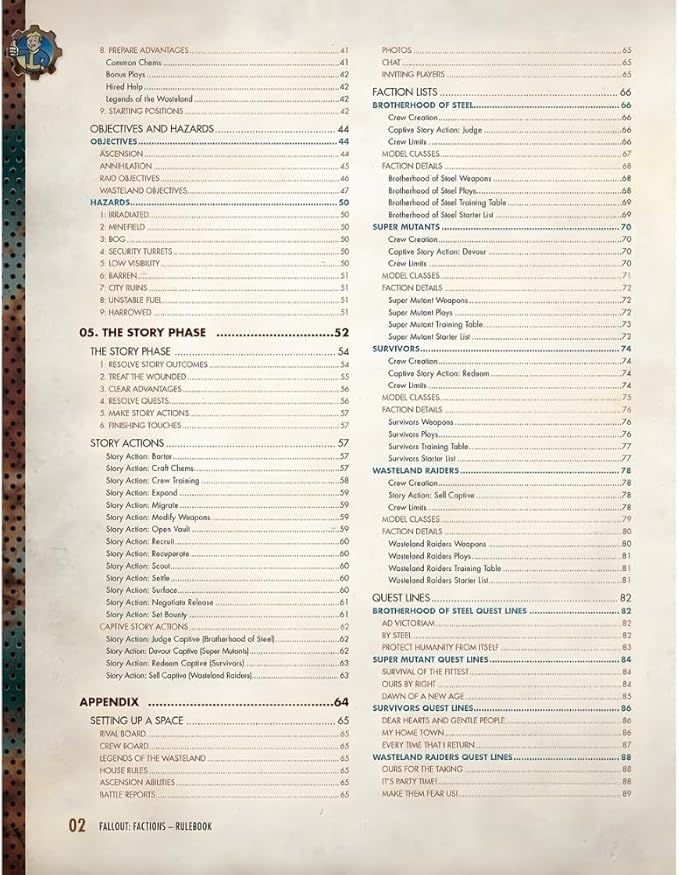 Modiphius Entertainment: Fallout: Factions - Core Rulebook - Hardcover RPG Campaign Book Skirmish-Level Wargame Control Wastelander Crews 2 Player