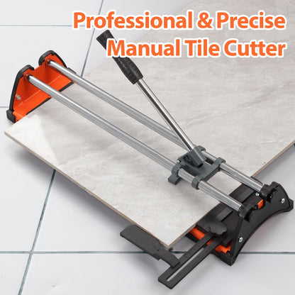 Manual Tile Cutter, 25 Inch Professional Ceramic Tile Cutter with Durable & Sharp Tungsten Carbide Cutting Wheel, Tile Cutter Tools for Cutting Porcelain Floor with Anti-slip Handle & Feet