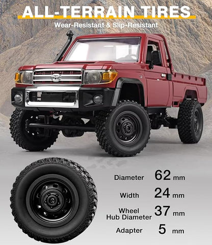 MN82 RC Rock Crawler 1/12 MNRC RC Crawler 4x4 Toyota LC79 Off Road RC Pickup Truck 4WD 2.4GHz RC Climing Car RTF with LED Lights for Adults