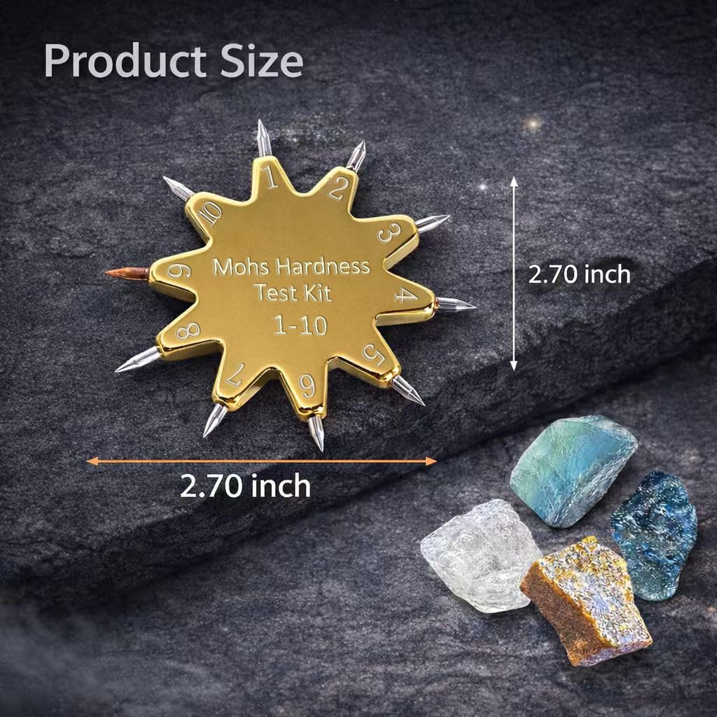 Hardness Test Kit from 1-10 Scratch Tester for Industrial and Gemstone and Mineral, Identification Tool for Jewelry and Rocks