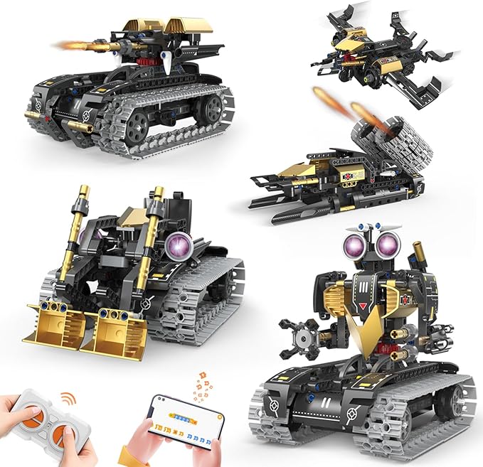 Robot Building Kit with Remote Control STEM Gifts for Kids Age 8-12 Science Robot Kit Coding Robotics Technic Toy for Boys Girls Birthday Gifts 5-in-1 Models with 323 Pieces