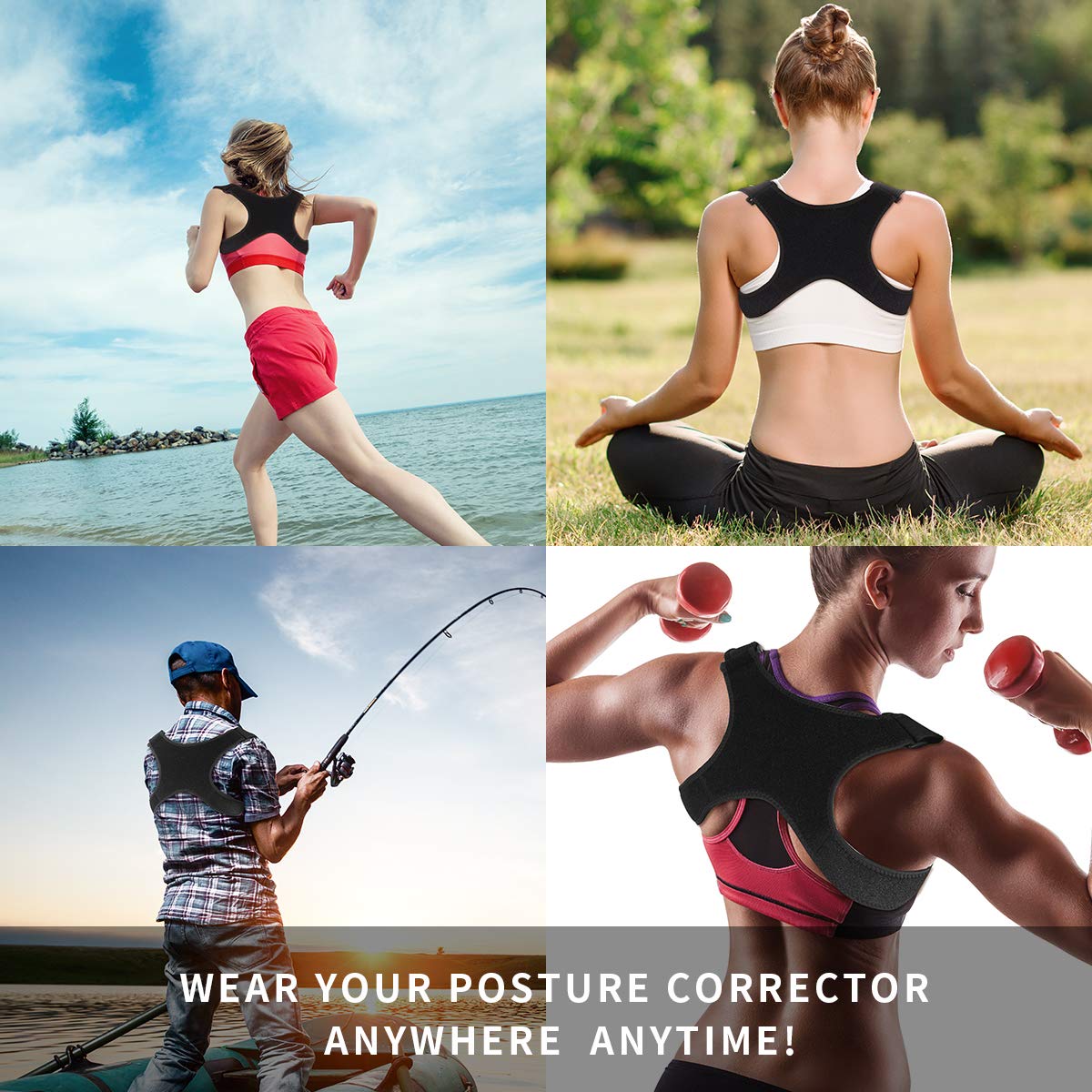 Aaiffey Posture Corrector for Men Women&Children Upper Back Brace Adjustable and Effective Clavicle Support Device for Thoracic Kyphosis and Shoulder Pain Relief