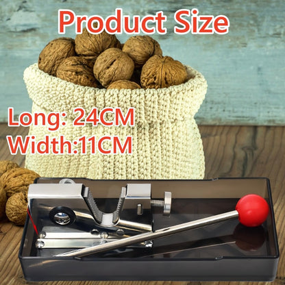 Frezonika Nut Crackers for All Nuts with 3 Picks Included, Stainless Steel Nutcracker for Black Walnuts Pecan Macadamia, Manual Adjustable Jaws Nutcracker Tool (Silver)
