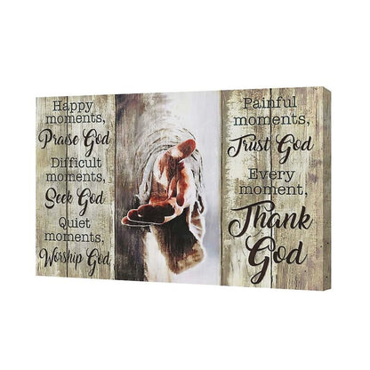 Amazing Jesus Poster Christian Religious Canvas Wall Art Every Moment Thank God Painting Christ Pictures Prints Hand of God Artwork Motivational Quotes Wall Decor Poster Framed for Bedroom Living Room