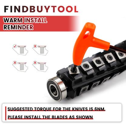 FINDBUYTOOL Helical Cutterhead for Makita 2012NB 12inch Planer with 52 Carbide Inserts, Low Noise, Superior Finish, Easy Replacement and Durable