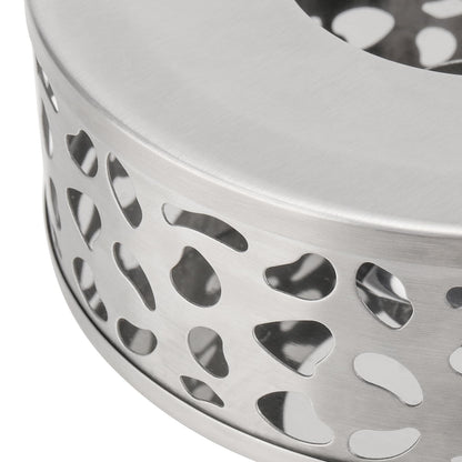 HOIGON 3 PCS Teapot Warmer, Stainless Steel Brushed Tea Pot Warmer Base with Tealight Candle Holder, Silver