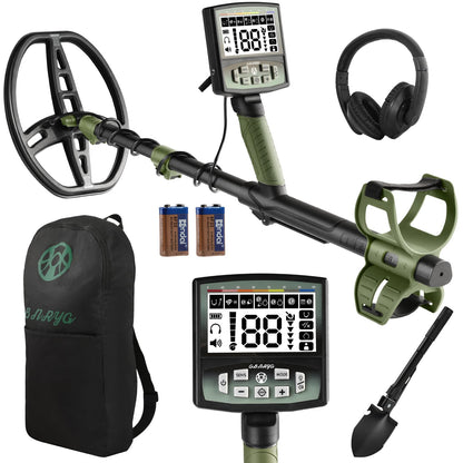 Gbnryg Professional Metal Detector for Adults,12" IP68 Waterproof Search Coil with LCD Backlight,5 Modes Gold Detector,Advanced DSP Chip&High Accuracy System for Beach/Gold Hunting