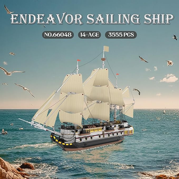 Reobrix Large Sailing Ship Model Building Blocks Kit Sailing Boat Model Construction Set Pirate Ship &amp Historical Collectible Toy Home Decor Birthday Gifts for Adult Collectors Enthusiasts 3555