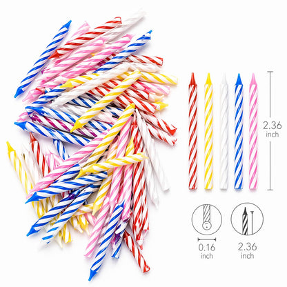 Cwise 50 Pack (3500 Count) Bulk Spiral Birthday Candles - Spiral Candles for Cake or Cupcake - Celebration Candles -Bulk Pack for Cakes - Colorful Birthday Candles