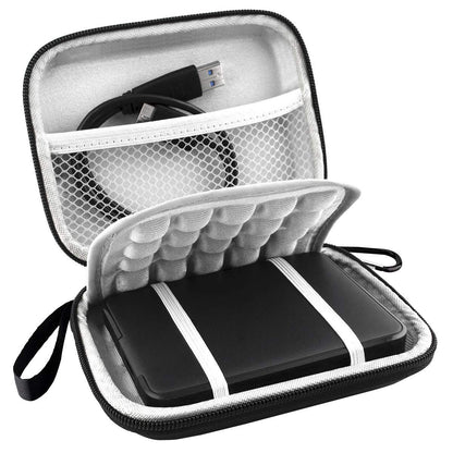 Lacdo Hard Drive Carrying Case for Western Digital WD Elements/WD My Passport/My Passport Ultra Portable External Hard Drive HDD 1TB 2TB 4TB 5TB 6TB USB 3.0 Protective Storage Travel Bag, Black