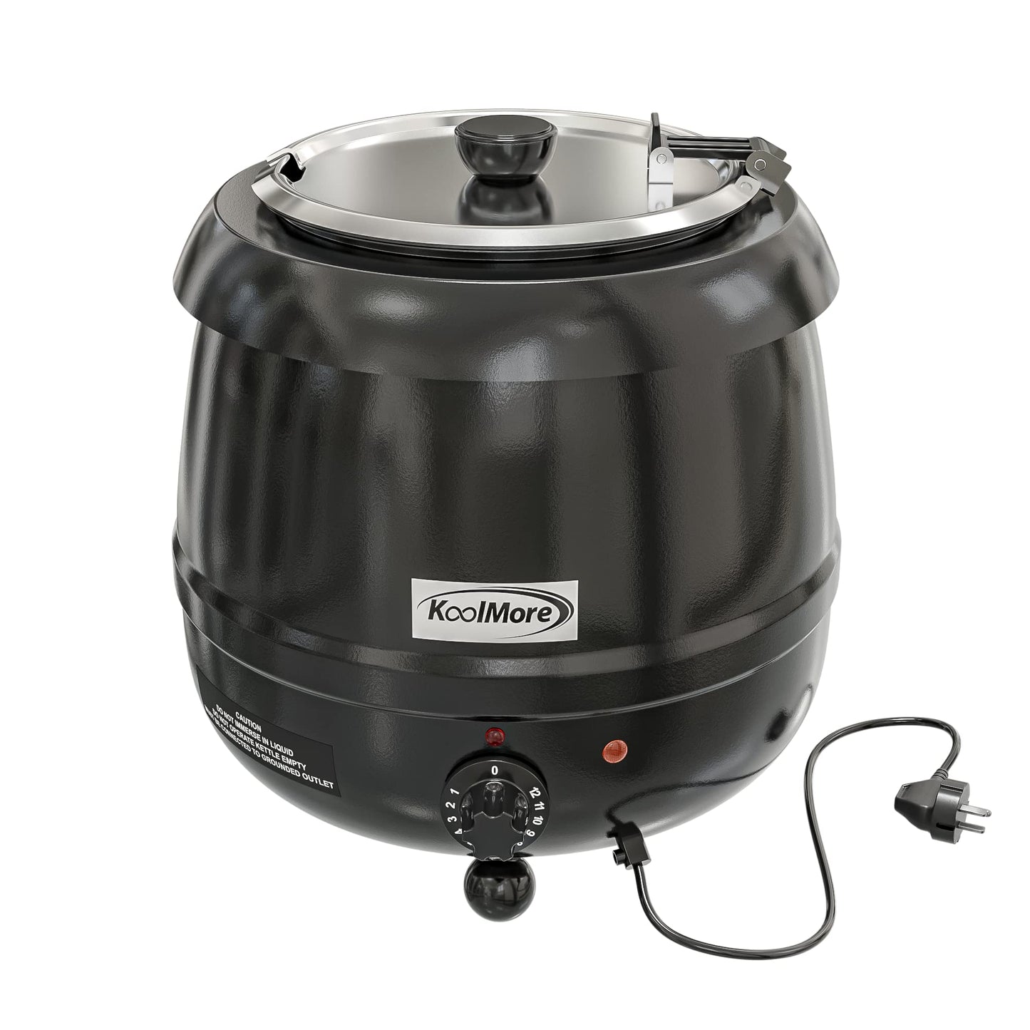 KoolMore Commercial Soup Kettle Warmer with Hinged Lid and Removable Pot Insert for Buffet, Restaurant, Party, Event, and Catering, Large 2.5 Gallon, Electric [Black] (SK-BK-3G)
