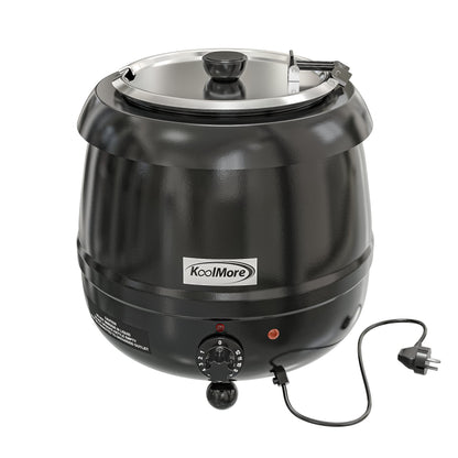 KoolMore Commercial Soup Kettle Warmer with Hinged Lid and Removable Pot Insert for Buffet, Restaurant, Party, Event, and Catering, Large 2.5 Gallon, Electric [Black] (SK-BK-3G)