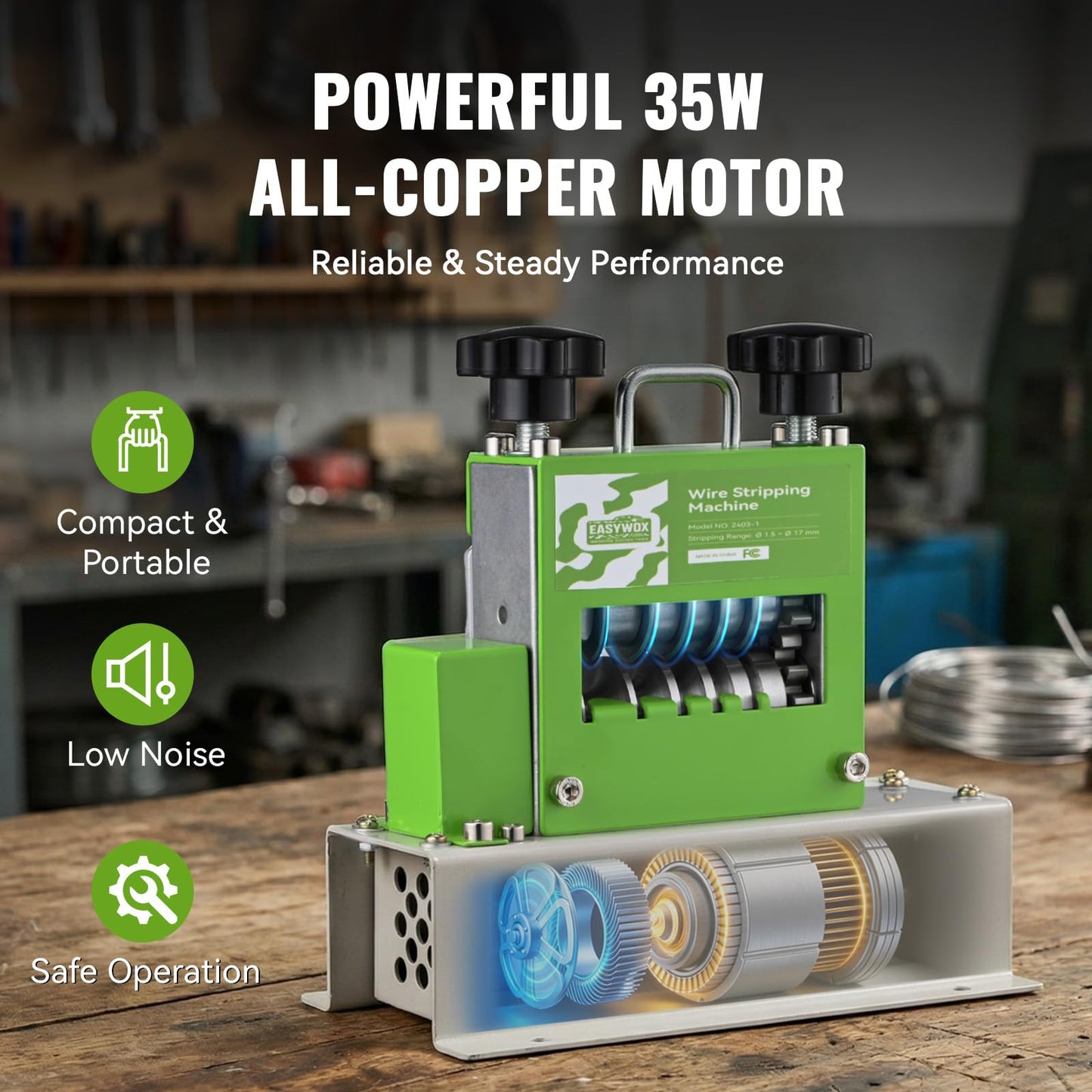 Electric Wire Stripping Machine and Cordless Turbo Air Blower Combo: Scrap Recycling & Complete Garage/Car Cleaning Task Efficiently