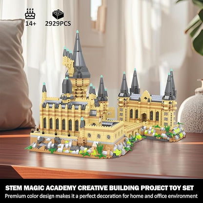 Magic Castle Micro Mini Building Set 2929 Pcs Magic House Model Building Toys STEM Creative Magic World Office and Home Decor Bricks Kits Christmas Birthday Gift for Adults Teens Kids 14+