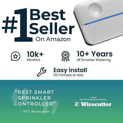 Rachio WiFi Smart Sprinkler Controller (8-Zone Irrigation Remote Control) – App-Based Scheduling, Local Weather Intelligence, Rain Skips, Easy DIY Install