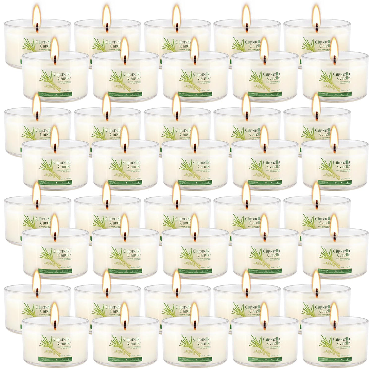 40 Pack 1.5oz Citronella Candles Bulk, Small Soy Wax Candles Bulk, Mini Portable Candles for Outdoor Patio Yard Home Wedding Party Camping Travel