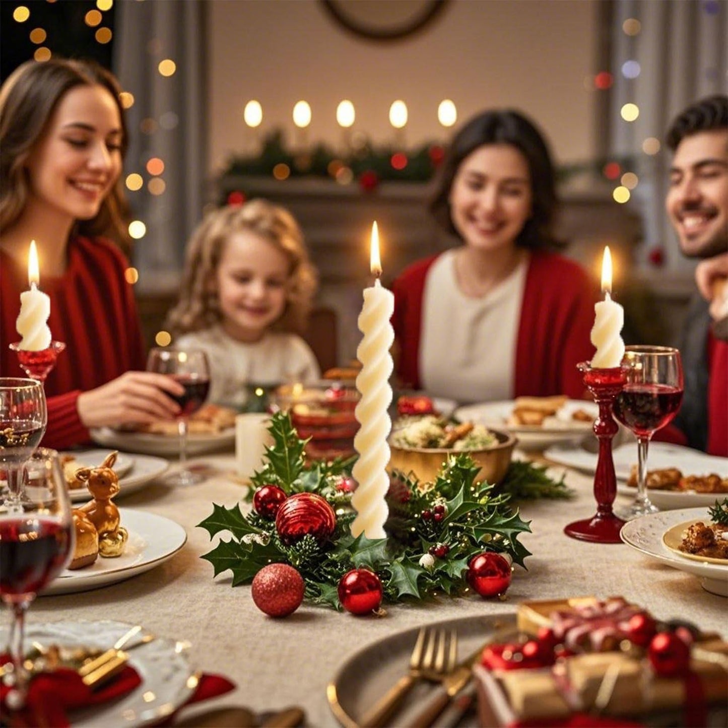 10 Inch 6 Pack Ivory Spiral Taper Candles- 8 Hours Long Burning Twisted Candlesticks Tall Candles for Home Decor Religious Ceremonies Weddings Dinner Holiday Decoration Formal Events (Ivory)