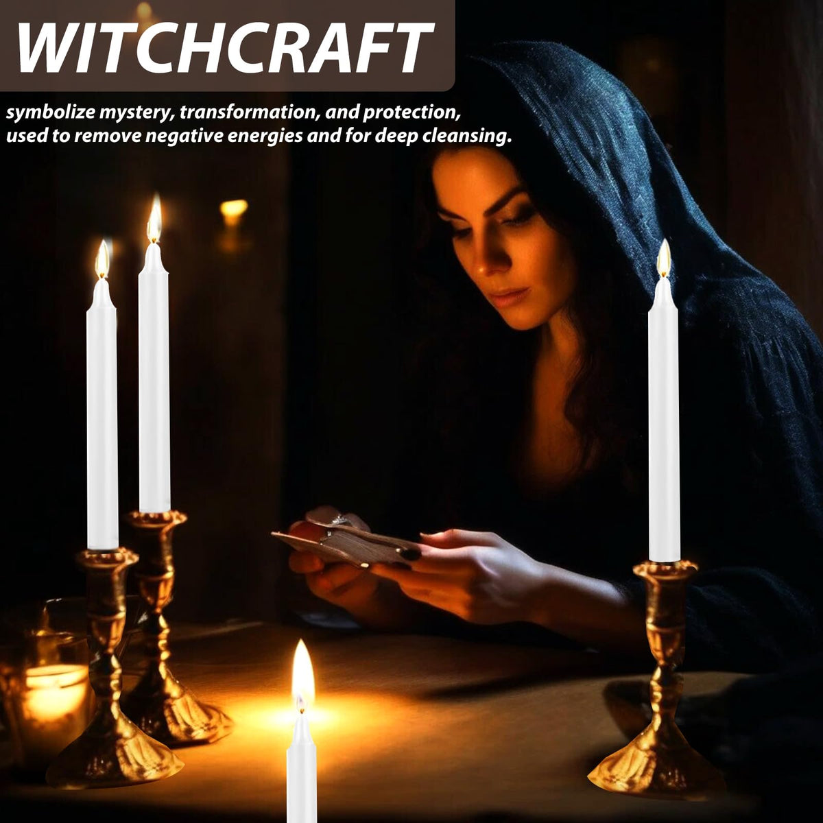 24 Pack White Spell Chime Candles – Premium Mini Unscented Taper Candles for Rituals, Prayer, Meditation, Altar, Spells – 4" Tall – Ideal for Witches & Spiritual Practices