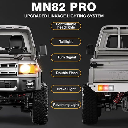 Upgraded MN82 PRO LC79 RC Rock Crawler 1/12 MNRC RC Crawler 4x4 Toyota LC79 Off Road RC Pickup Truck 4WD 2.4GHz RC Climing Car RTF with LED Lights for Adults