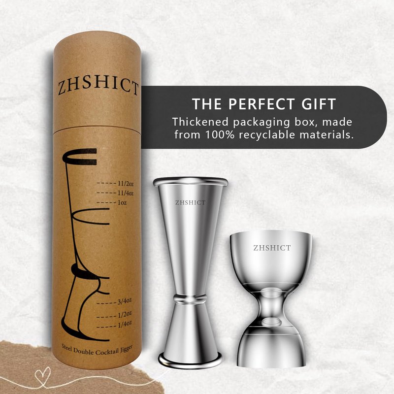 2 Pack Jigger for Bartending，Premium Bell Jigge and Japanese Jiggers,Double cocktail Jigger Premium 304 Stainless Steel jigger 2 0Z 1OZ with Measurements inside