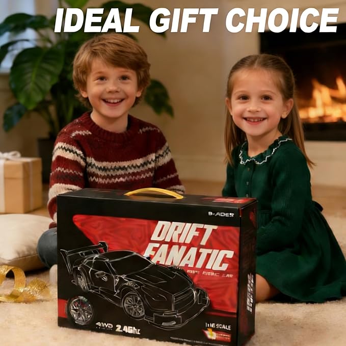 RC Drift Car 1:16 Scale Drifting Cars2.4GHz 4WD RC Race Car 40km/h High-Speed Remote Control Drift Cars Vehicle Racing Sport Toy Easter Basket Stuffers Gift for Boys Girls Kids(Yellow)