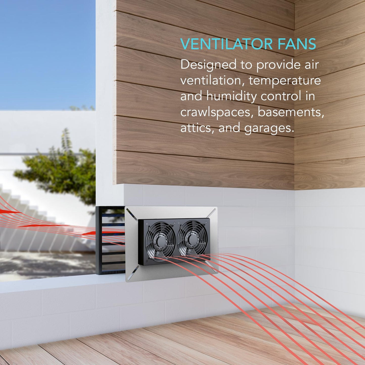 AC Infinity AIRTITAN T7, Ventilation Exhaust Fan 12" with WiFi Temperature Humidity Controller, EC Motor for Crawl Spaces, Basements, and Garages