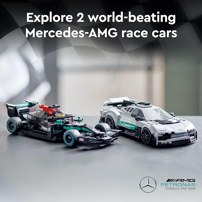 LEGO Speed Champions Mercedes-AMG F1 W12 E Performance &amp Project One Toy Car Set Mercedes Model Car Building Kit Collectible Race Car Toy Great Car Gift for Kids and Teens 76909