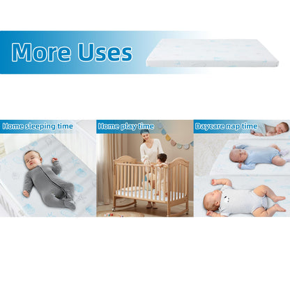 HDJOAPS Pack and Play Mattress 38"x26"x3", Crib Mattress Pad for Playard, Pack n Play Mattress with Soft Breathable Washable Cover for Baby and Toddler