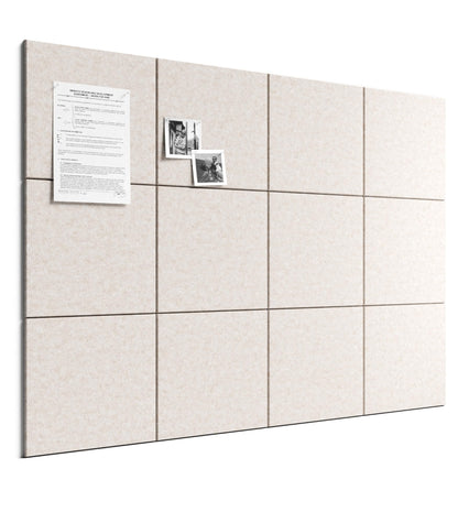 Bumusty Large Cork Board 48" x 36" Alternative - 12 Pack Felt Wall Tiles with 70 Safe Removable Adhesive Tabs, 30 Pushpins, Cork Boards for Walls Pin Board Bulletin Board Office Decor (Oatmeal)